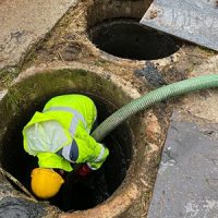 Intervention lors d'un débouchage de canalisation